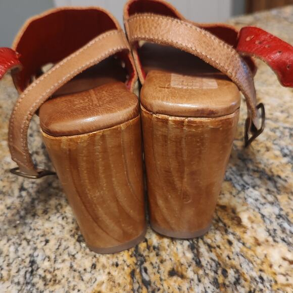 Bed Stu Fontella Heeled Platform Sandal Leather Tan Rustic Women's Size 7 - Picture 14 of 15